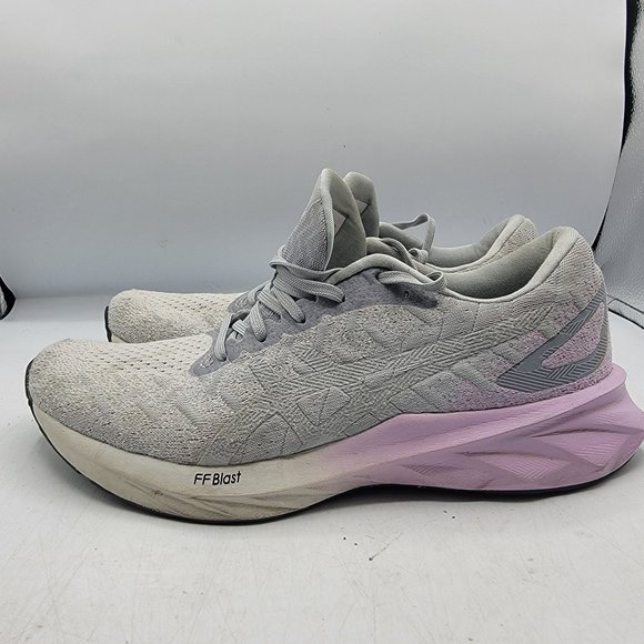 Asics Dynablast Women 8.5 Gray Purple Running Shoes Lace Up Low Top 1012A701 - Picture 5 of 13